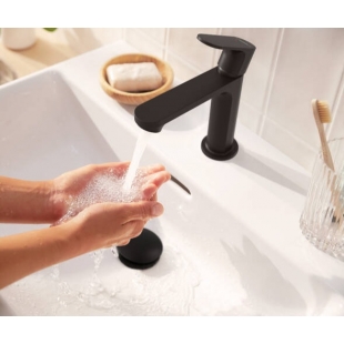 Смеситель Hansgrohe Rebris S 110 Coolstart EcoSmart+ для умывальника с д/к pop-up. Matt Black 72588670
