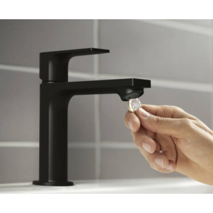 Смеситель Hansgrohe Rebris E 110 Coolstart EcoSmart+ для умывальника с д/к pop-up. Matt Black 72589670