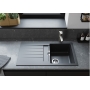 Кухонная мойка Hansgrohe S52, гранит, прямоугольник, с крылом, 840х480х190мм, чаша – 2, накладная, S520-F345, черный графит
