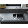 Кухонна мийка Hansgrohe S52, граніт, прямокутник, з крилом, 980х480х190мм, чаша - 1.5, врізна, сірий камінь