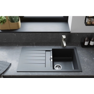 Кухонна мийка Hansgrohe S52, граніт, прямокутник, з крилом, 980х480х190мм, чаша - 1, врізна, сірий камінь