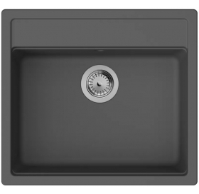 Кухонна мийка Hansgrohe S52, граніт, прямокутник, без крила, 550х490х190мм, чаша - 1, врізна, S520-F510, сірий камінь