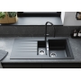 Кухонна мийка Hansgrohe S52, граніт, прямокутник, з крилом, 980х480х190мм, чаша - 1.5, накладна, чорний графіт, S520-F530