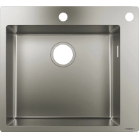 Кухонна мийка Hansgrohe S711-F450 на стільницю 2x35d 550х500 Stainless Steel (43305800) (виставковий зразок)