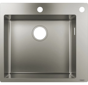 Кухонна мийка Hansgrohe S711-F450 на стільницю 2x35d 550х500 Stainless Steel (43..
