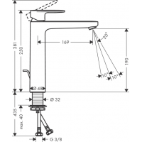 Змішувач для раковини Hansgrohe Vernis S 190 хром 71542000