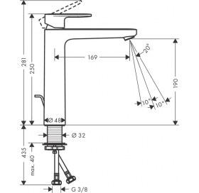 Смеситель для раковины Hansgrohe Vernis S 190 хром 71542000