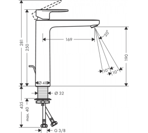 Смеситель для раковины Hansgrohe Vernis S 190 хром 71542000
