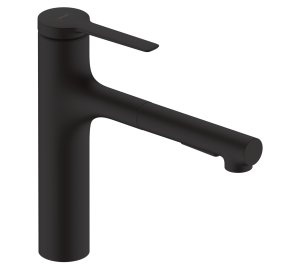 Смеситель кухонный Hansgrohe Zesis  M33 160 2jet  с выдвижным изливом sBox Lite Matt Black 74804670