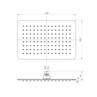 Верхній душ IMPRESE, з 1 типом струменя, SQ300200SS6