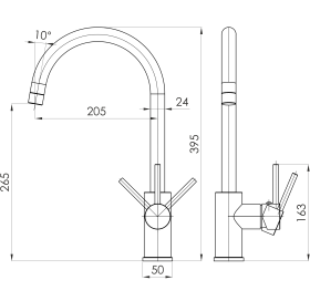 Смеситель для кухни IMPRESE ARGO-S, черный, f03409010CB