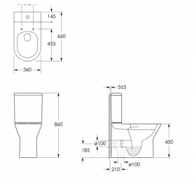 Унитаз-Компакт Imprese LEDNICE  твердое сиденье slow-closing, c06207900
