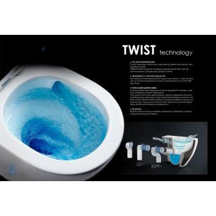 Унітаз безободковий IMPRESE BILOVEC Компакт підлоговий до стіни, сидіння Slim slow-closing, с06500900