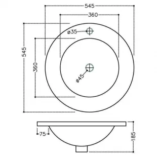 Раковина  Jaquar Fusion 54,5x54,5 см, круглая, FSS-WHT-29601