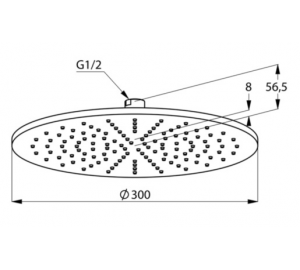 Верхний душ KLUDI A-QA (6433087-00) черный матовый/хром