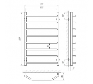 Полотенцесушитель Laris Виктория 500x800 П8