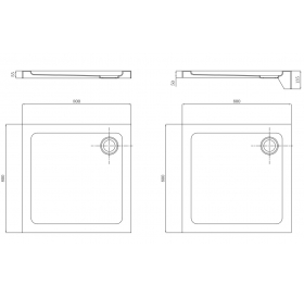 Душевой поддон Primera Frame 80х80 STR1080