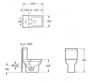 Унитаз компакт Primera Basic 3590020 ободковый с крышкой soft-close, белый глянец