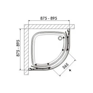 Душова кабіна X-Point XP1CP4 R 550 X3B270C00Z1B BRIGHT ALU TRANSPARENT X3B270C00Z1B