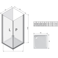 Прямоугольная душевая кабина Ravak CHROME CRV 1 - 90 Transparent, профиль белый, безопасное стекло,