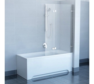 Шторка для ванни Ravak BVS2 - 100 R TRANSPARENT хром, 7UPA0A00Z1