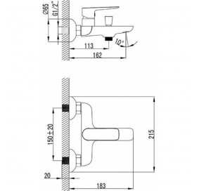 Набор смесителей для ванны Ravak CLASSIC 3 В 1, CL012+CL022+X01106
