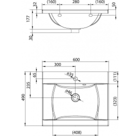 Раковина подвесная Ravak CLASSIC 600, 60x49 см, XJD01160000