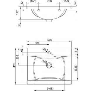 Раковина подвесная Ravak CLASSIC 600, 60x49 см, XJD01160000