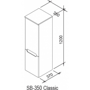 Шкаф боковой Ravak SB 350 CLASSIC L латте/белый, X000000941
