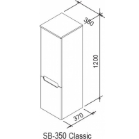 Шкаф боковой Ravak SB 350 CLASSIC R каппучино/белый, X000000957