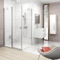 Стінка для душової кабінки Ravak CHROME CPS-100 Transparent, білий профіль, скло, 9QVA0100Z1