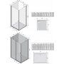 Стенка для душевой кабинки Ravak CHROME CPS - 90 Transparent, профиль сатин, стекло, 9QV70U00Z1