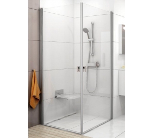 Душевая штора Ravak CHROME CRV 1 - 100 Transparent, полированный алюминий, безопасное стекло, 1QVA0C01Z1