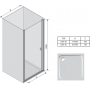 Душові двері Ravak CHROME CSD 1 - 90 Transparent, білий профіль, безпечне скло, 0QV70100Z1