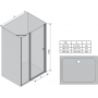 Душові двері Ravak CHROME CSD 2 - 100 Transparent, білий профіль, безпечне скло, 0QVAC100Z1