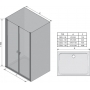 Душові двері Ravak CHROME CSDL 2 - 120 Transparent, білий профіль, безпечне скло, 0QVGC10LZ1