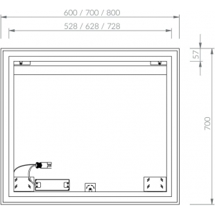 Зеркало Ravak OBLONG I 800x700 с LED подсветкой