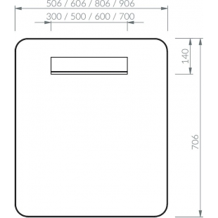 Зеркало Ravak STRIP I 600x700 чёрный с LED подсветкой