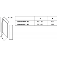 Душові двері Ravak PIVOT PDOP 1 - 80 Transparent, білий профіль, безпечне скло, 03G40100Z1
