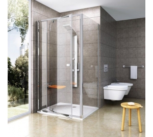 Стінка для душової кабінки Ravak PIVOT PPS-80 Transparent, білий профіль, скло, 90G40100Z1