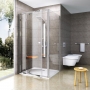 Стінка для душової кабінки Ravak PIVOT PPS-90 Transparent, профіль сатин, скло, 90G70U00Z1
