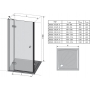 Душевые двери Ravak SMARTLINE SMSD 2 - 120 B-L Transparent, безопасное стекло, хром, 0SLGBA00Z1