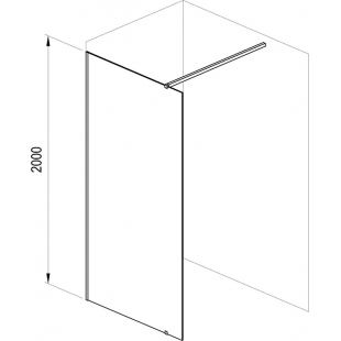 Неподвижная стенка Ravak Walk-IN Wall-110, черный безопасное стекло, GW9WD0300Z1