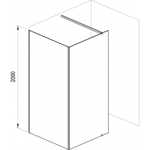 Стенка для душа Ravak WALK-IN CORNER - 110 x 80, черный безопасное стекло, GW1CD4300Z1