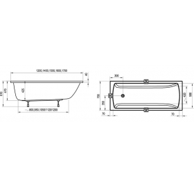 Ванна акрилова прямокутна Ravak Classic II 120x70 CC11000000