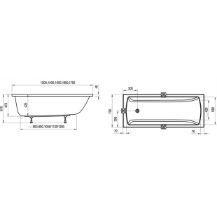 Ванна прямоугольная акриловая Ravak Classic II 120x70 CC11000000