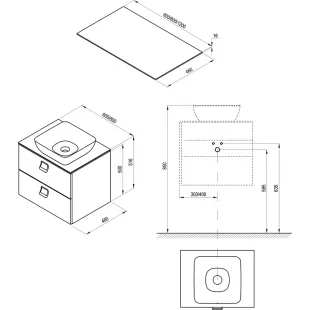 Столешница под умывальник Ravak Comfort 600 X000001379