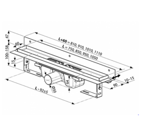 Душовий канал OZW RAVAK Chrome 950, X01630