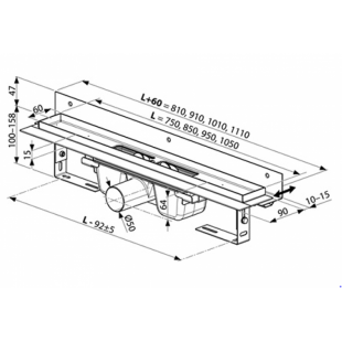 Душевой канал OZW RAVAK Chrome 950, X01630