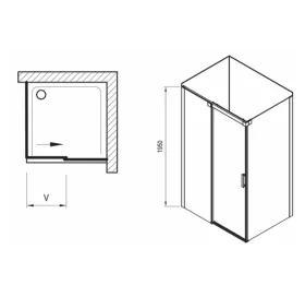 Душевой уголок Ravak Matrix MSDPS-100/100 R полированный алюминий+Transparent , 0WPAAC00Z1